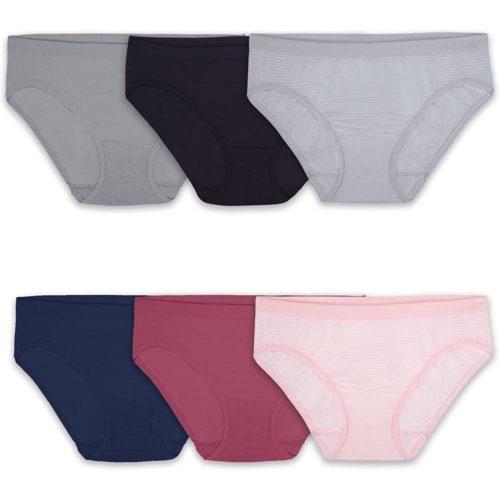 imageFruit of the Loom Womens Underwear Pima Cotton Blend Fabric Super Smooth Raw Cut EdgesBikini  6 Pack  Colors May Vary