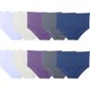 Plus Size Brief - 10 Pack - Blue/Purple/Grey