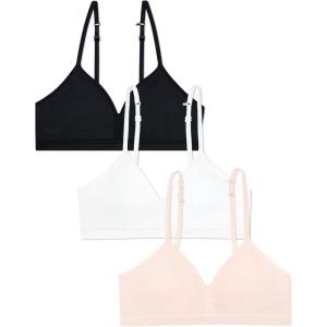 Fruit of the Loom Girls Soft and Smooth Training Bra(Light Nude/White/Black Hue)