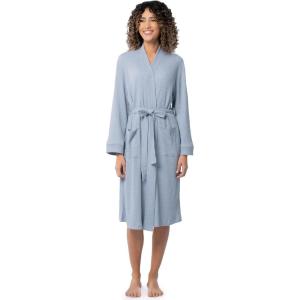 Fruit of the Loom womens Lightweight Waffle Knit Kimono Robe(Ashley Blue)