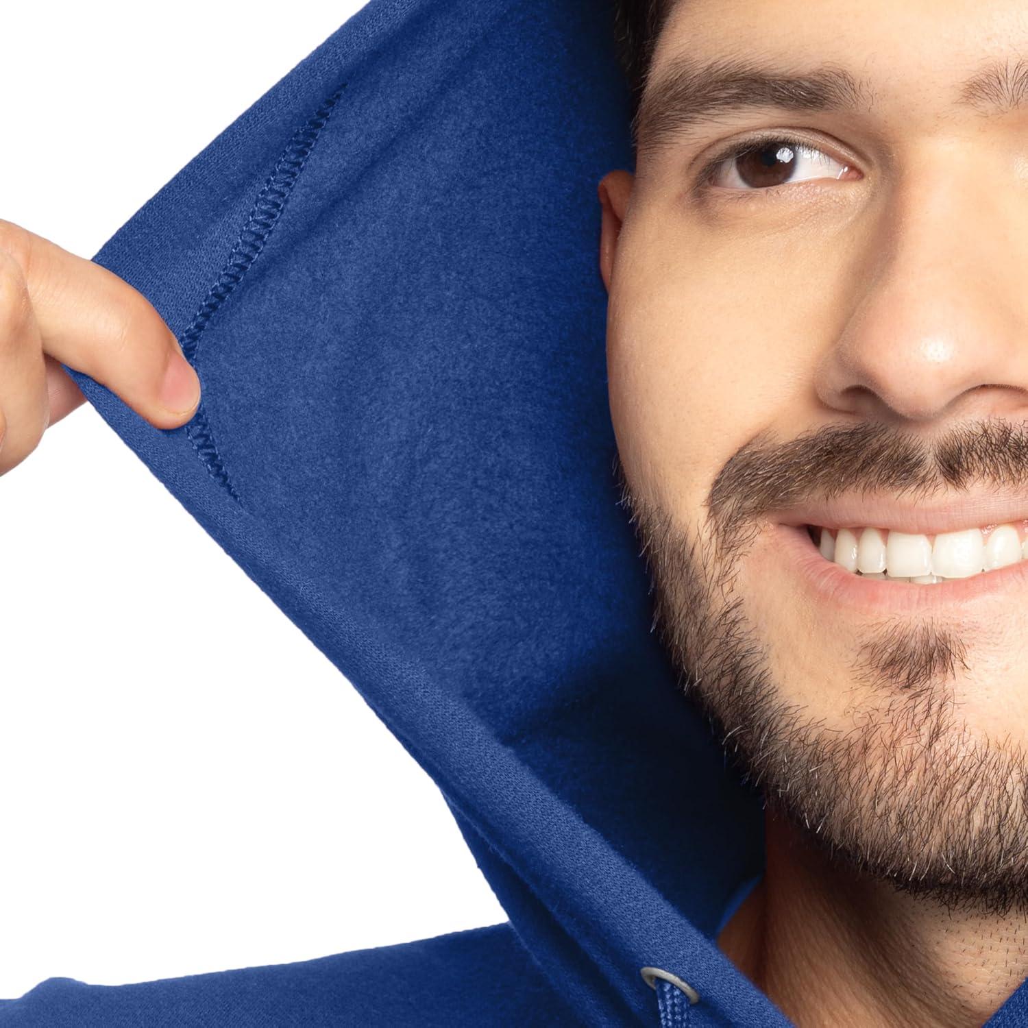 imageFruit of the Loom mens Eversoft Fleece Pullover Hooded Sweatshirt Moisture Wicking ampamp BreathableMellow Blue