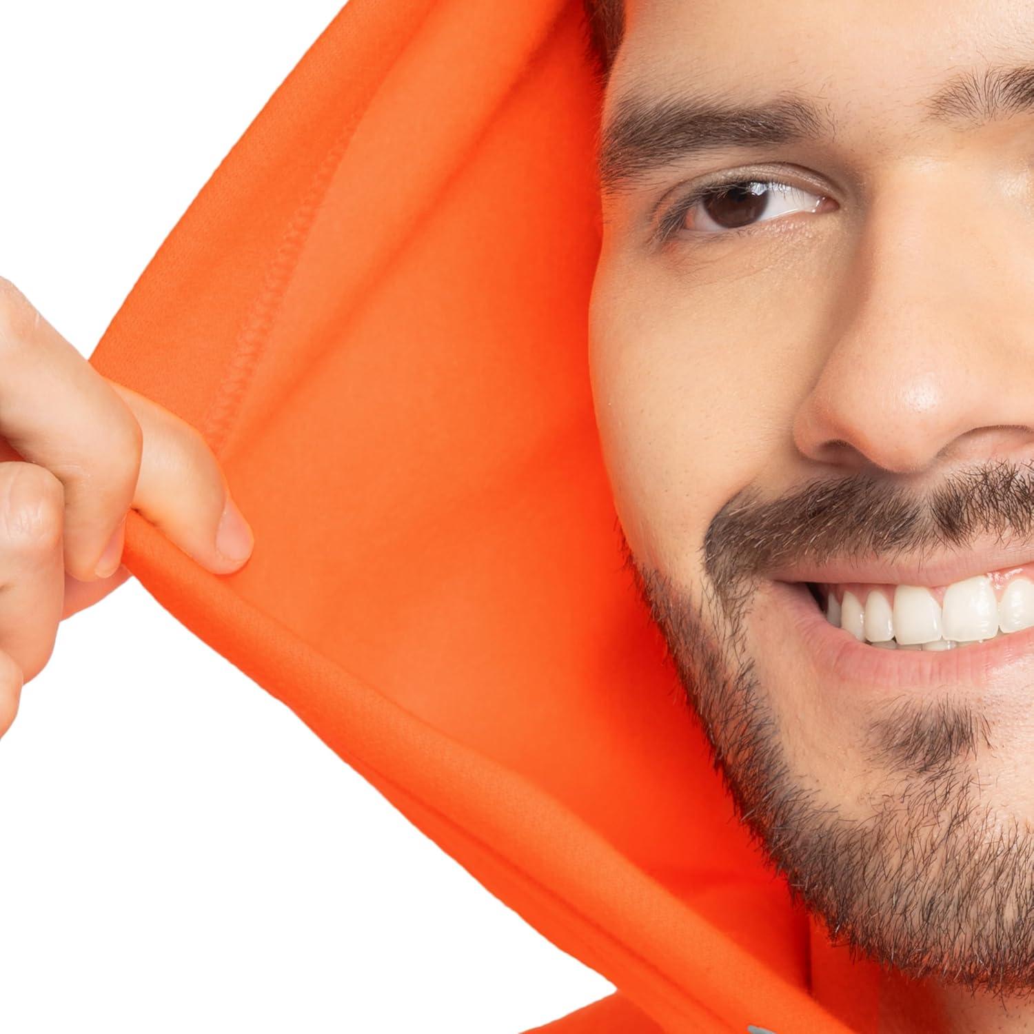 imageFruit of the Loom mens Eversoft Fleece Pullover Hooded Sweatshirt Moisture Wicking ampamp BreathableSafety Orange Pullover