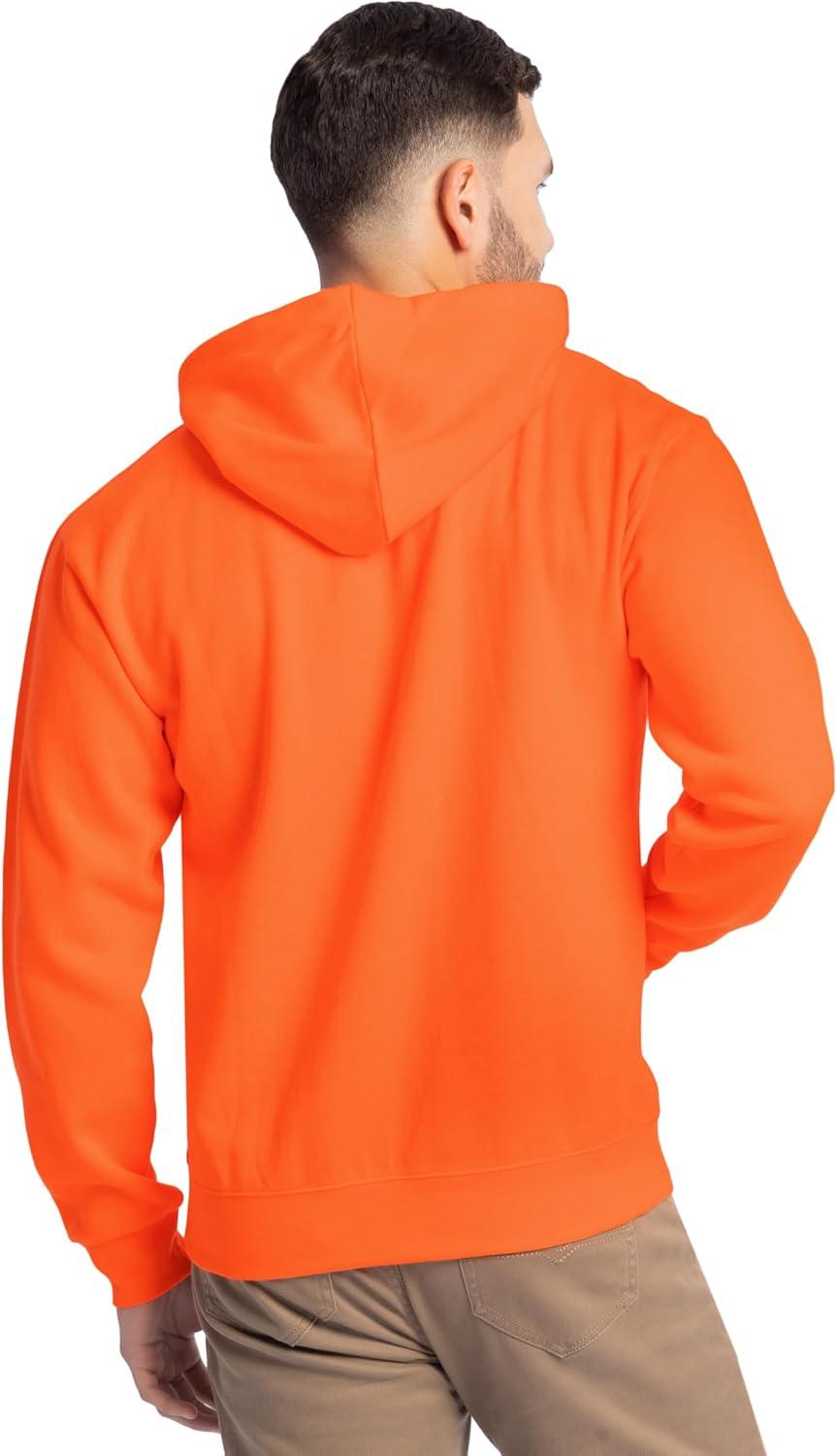 imageFruit of the Loom mens Eversoft Fleece Pullover Hooded Sweatshirt Moisture Wicking ampamp BreathableSafety Orange Pullover