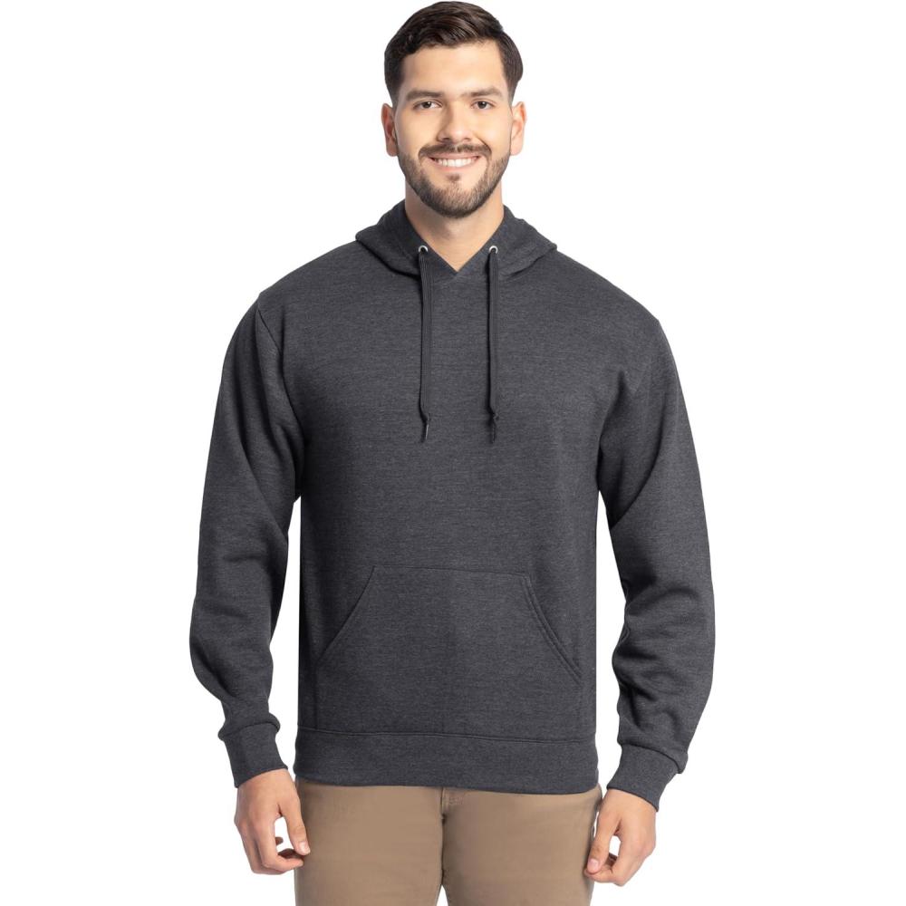 imageFruit of the Loom mens Eversoft Fleece Pullover Hooded Sweatshirt Moisture Wicking ampamp BreathableBlack Heather Pullover