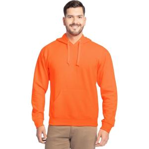 Fruit of the Loom mens Eversoft Fleece Pullover Hooded Sweatshirt, Moisture Wicking & Breathable(Safety Orange Pullover)