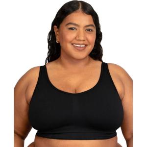 Fruit of The Loom Womens Fit for Me Collection: Plus Size Seamless Wireless Bra – Luxurious Blend for Ultimate Comfort(Black Hue)