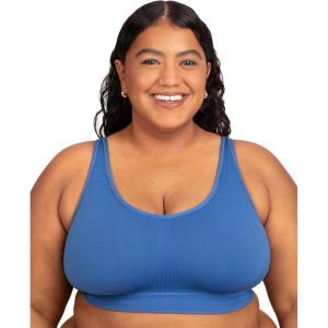 Fruit of The Loom Womens Fit for Me Collection: Plus Size Seamless Wireless Bra – Luxurious Blend for Ultimate Comfort(Dutch Blue)