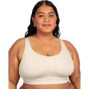 Fruit of The Loom Womens Fit for Me Collection: Plus Size Seamless Wireless Bra – Luxurious Blend for Ultimate Comfort(Oatmeal Heather)