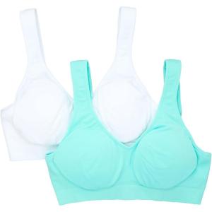 Fruit of The Loom Womens Wireless Seamless Bra(Aruba Blue/White)