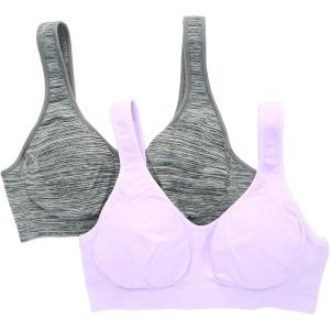 Fruit of The Loom Womens Wireless Seamless Bra(Lilac Whisper/Charcoal Heather)