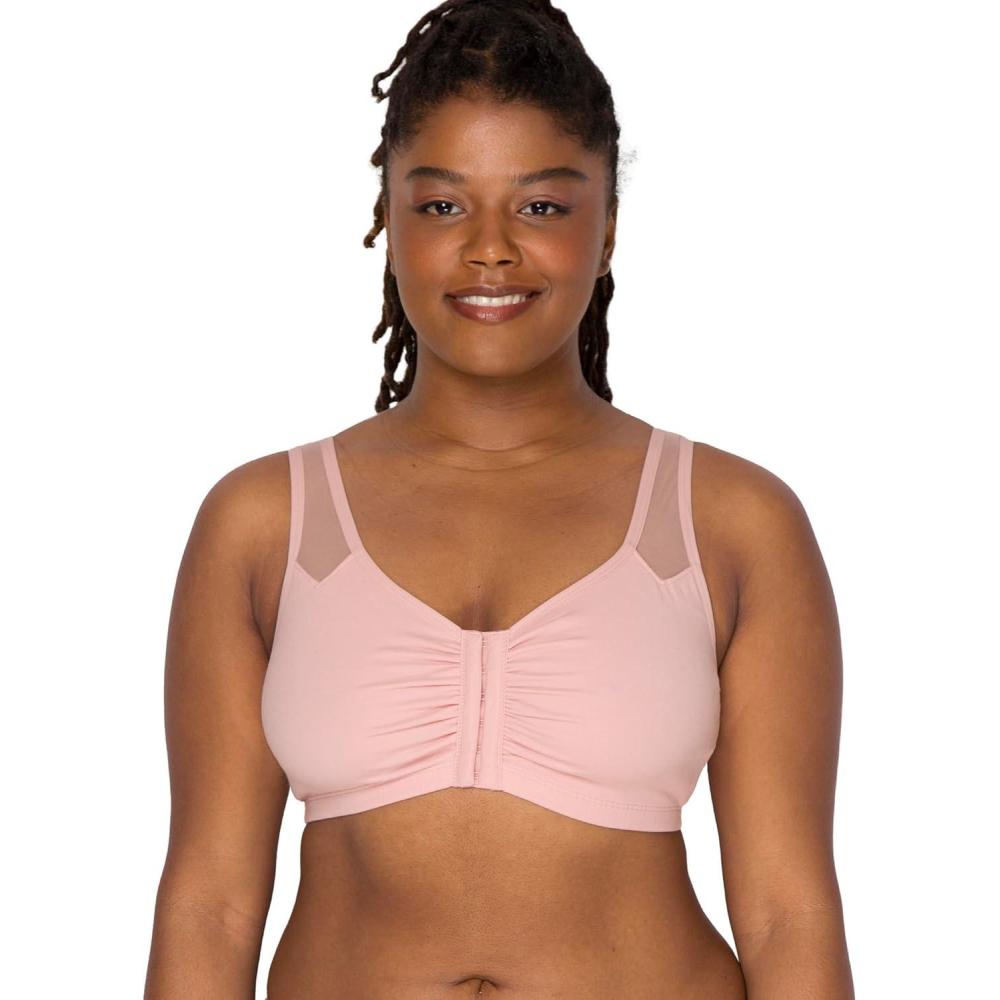 imageFruit of The Loom Womens Comfort Front Close Sport Bra with Mesh StrapsBlushing Rose