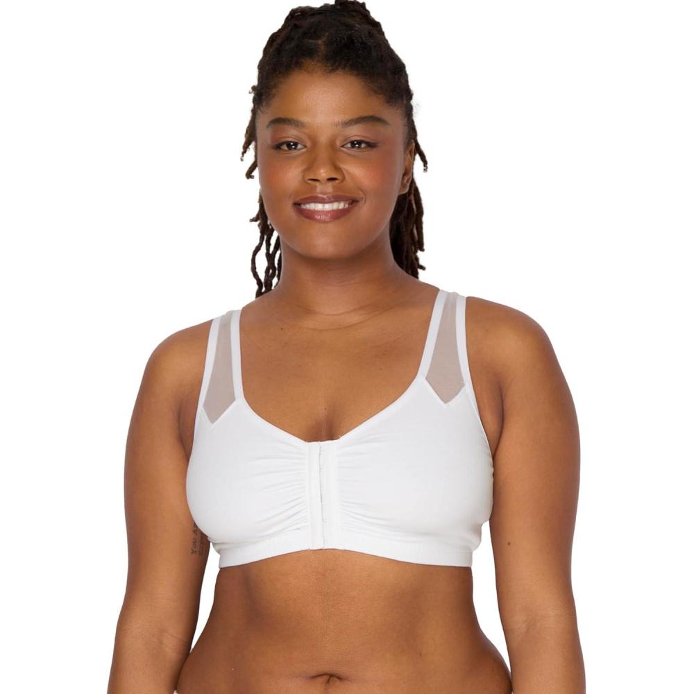 imageFruit of The Loom Womens Comfort Front Close Sport Bra with Mesh StrapsWhite