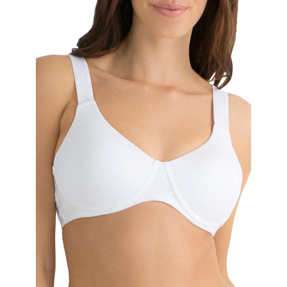 imageFruit of The Loom Womens Full Coverage AntiGravity Bra WireFree Cotton for Ultimate ComfortWhite