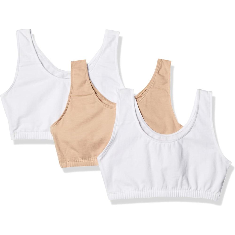imageFruit of The Loom Womens MultiPack Tank Top Style Sports BraWhiteSandWhite