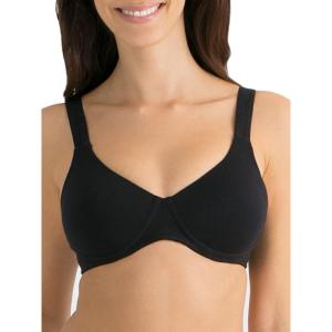 Fruit of The Loom Women’s Full Coverage Anti-Gravity Bra – Wire-Free Cotton for Ultimate Comfort(Black Hue)