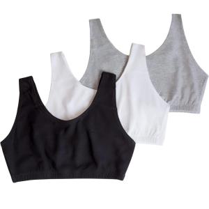 Fruit of The Loom Women’s Multi-Pack Tank Top Style Sports Bra(Black/White/Heather Grey)