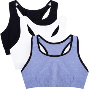 Fruit of The Loom Women’s Multi-Pack Tank Top Style Sports Bra(Blue Gem H W.blk/White/Black H)