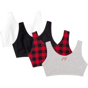 Fruit of The Loom Women’s Multi-Pack Tank Top Style Sports Bra(Grey/Red Buffalo/Black/White)