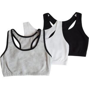Fruit of The Loom Women’s Multi-Pack Tank Top Style Sports Bra(Heather Grey With Black/White/Black)