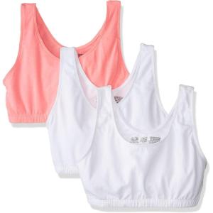 Fruit of The Loom Women’s Multi-Pack Tank Top Style Sports Bra(White/White/Popsicle Pink)