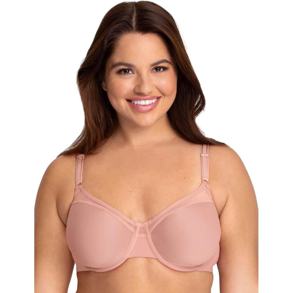 imageFruit of The Loom Womens Fit for Me Collection PlusSize Wireless Bra Soft Cotton Comfort ampamp SupportRose Shadow