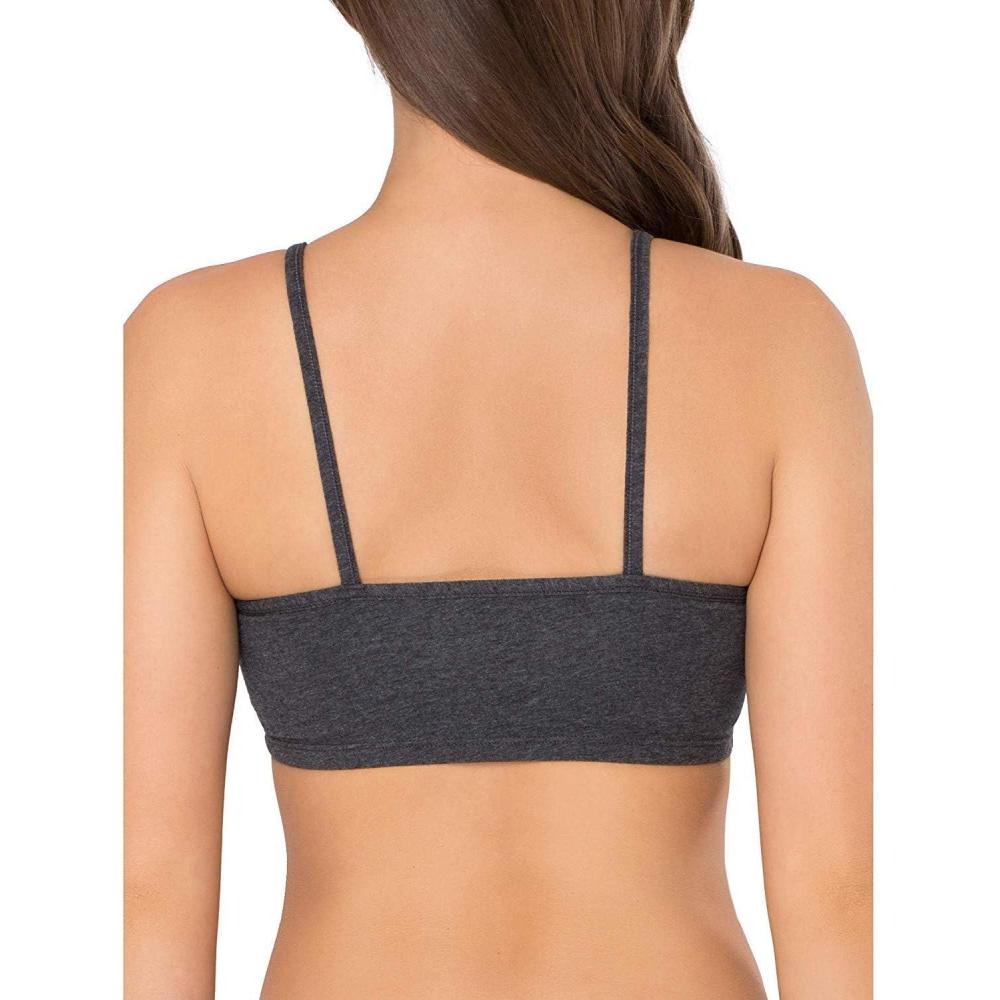imageFruit of The Loom Womens Spaghetti Strap Cotton Sports Bra  AllDay Comfort ampamp Easy MovementKaleidescopeCharcoalPunchy Peach