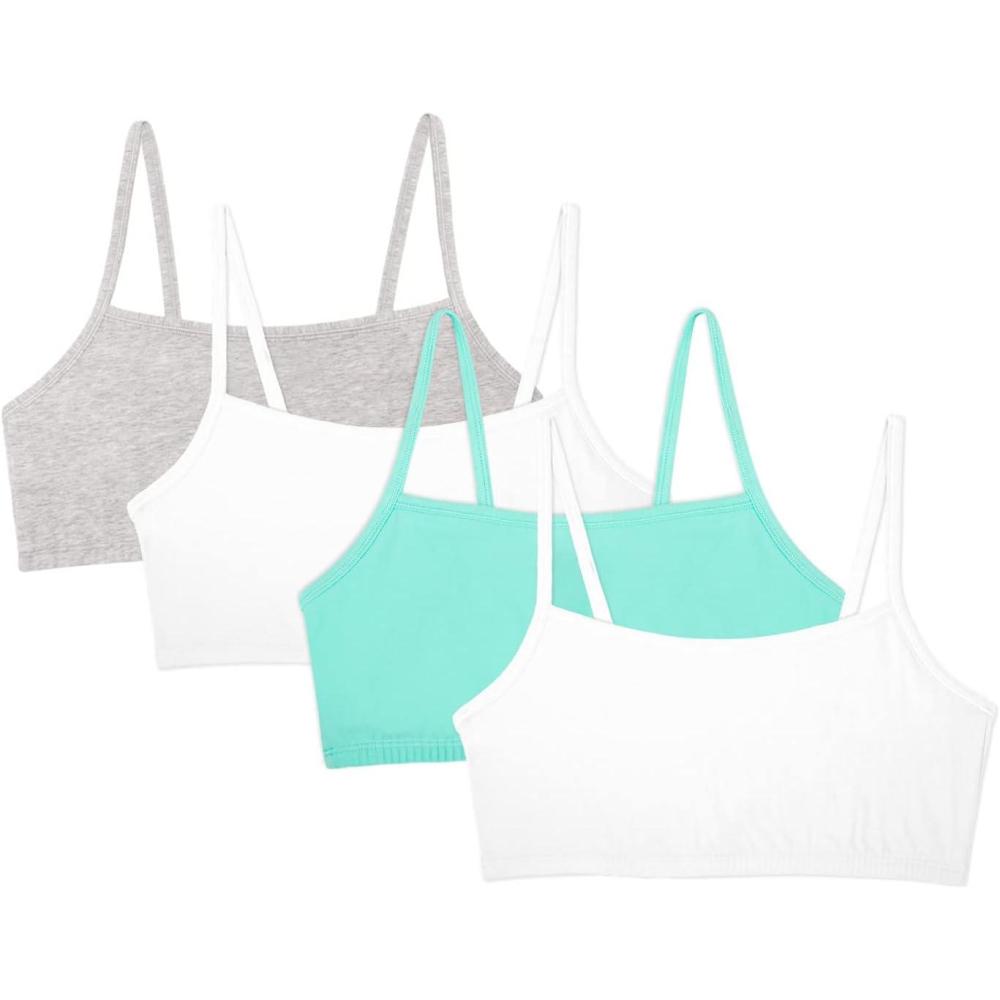 imageFruit of The Loom Womens Spaghetti Strap Cotton Sports Bra  AllDay Comfort ampamp Easy MovementMint ChipWhiteGrey HeatherWhite