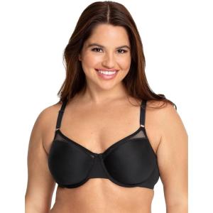 Fruit of The Loom Womens Fit for Me Collection: Plus-Size Wireless Bra – Soft Cotton Comfort & Support(Black Hue)