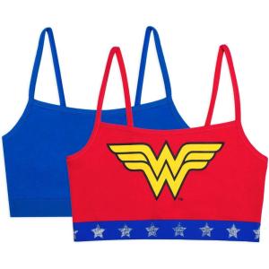 Fruit of The Loom Womens Spaghetti Strap Cotton Sports Bra – All-Day Comfort & Easy Movement(Crantastic/Crazy Cobalt – Wonder Woman)