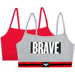 Fruit of The Loom Womens Spaghetti Strap Cotton Sports Bra – All-Day Comfort & Easy Movement(Heather Grey/Crantastic – Wonder Woman)