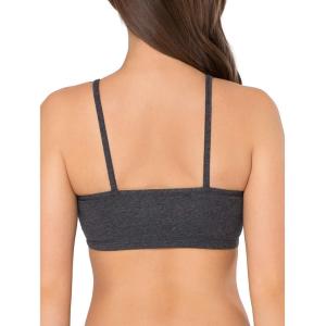 Fruit of The Loom Womens Spaghetti Strap Cotton Sports Bra – All-Day Comfort & Easy Movement(Kaleidescope/Charcoal/Punchy Peach)