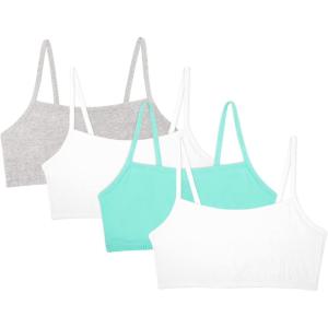 Fruit of The Loom Womens Spaghetti Strap Cotton Sports Bra – All-Day Comfort & Easy Movement(Mint Chip/White/Grey Heather/White)