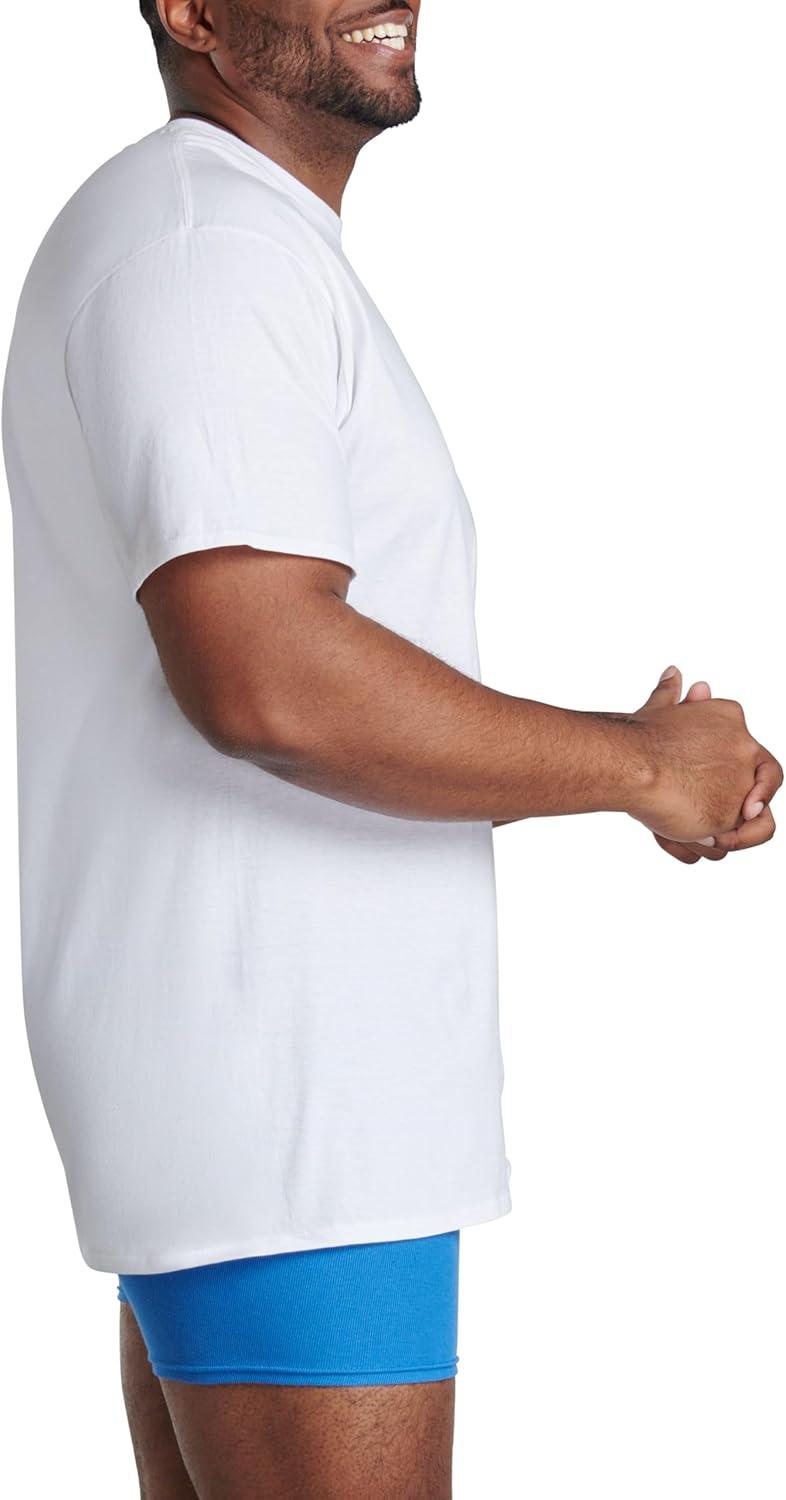 imageFruit of The Loom Mens Crew Tee Undershirts Moisture Wicking amp Tag Free Also Available in Big amp TallTall Man White 6 Pack