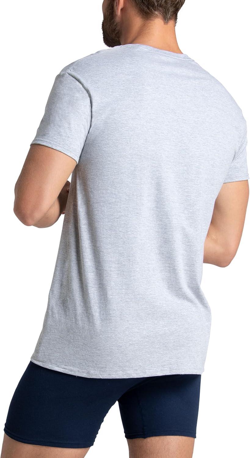 imageFruit of The Loom Mens Pocket Tee Undershirts Moisture Wicking amp Tag Free Short Sleeve Pocket TShirtsBlackGrey 3 Pack Pocket