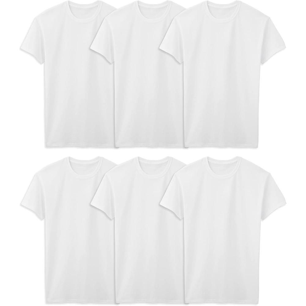 imageFruit of The Loom Mens Crew Tee Undershirts Moisture Wicking amp Tag Free Also Available in Big amp TallTall Man  White  6 Pack