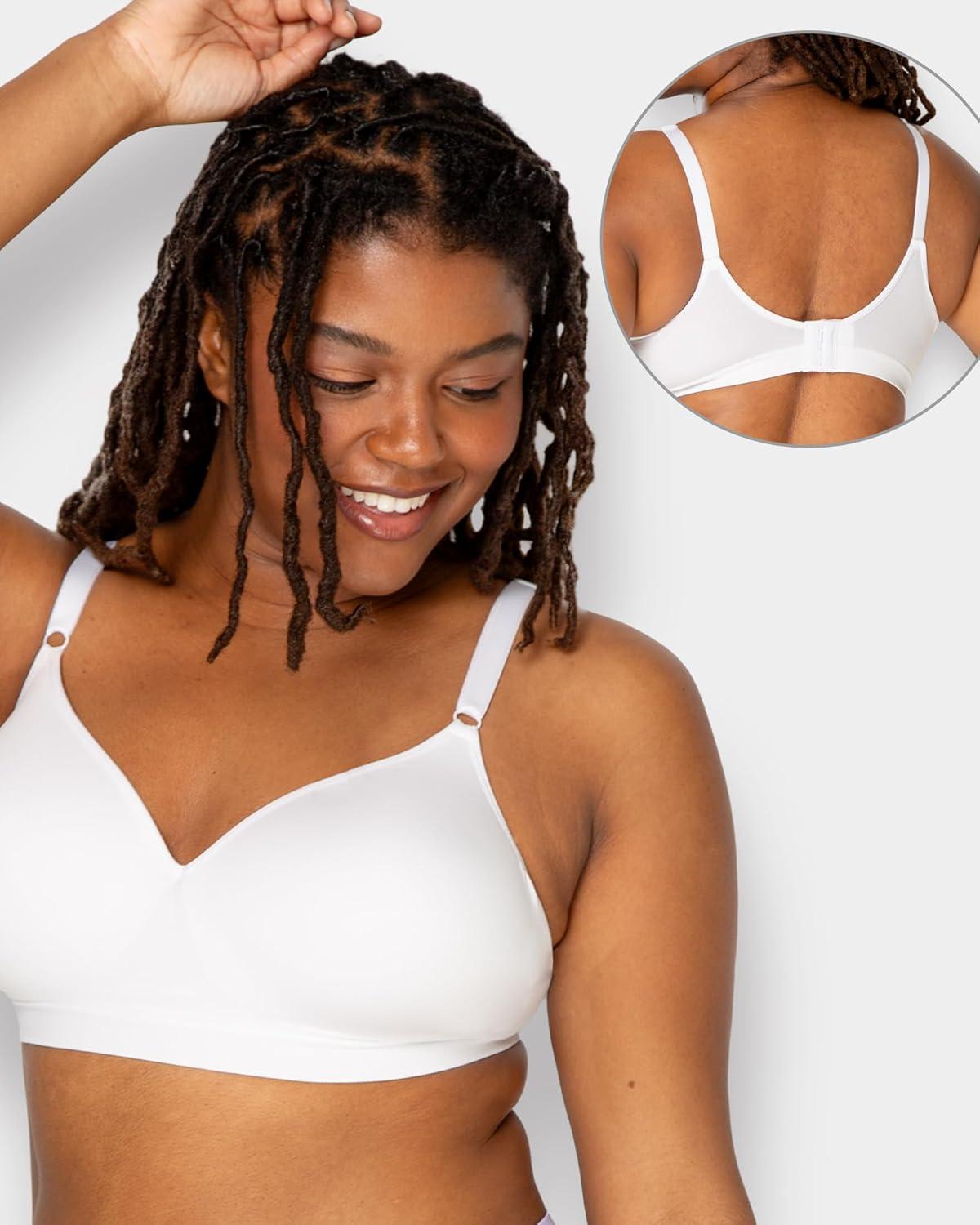 imageFruit of The Loom Womens 2Pack Seamless WireFree PushUp Bra Soft Comfortable amp SupportiveBlack HueWhite 2pack