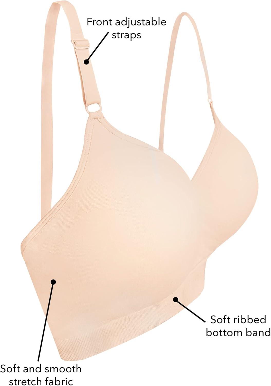 imageFruit of The Loom Womens 2Pack Seamless WireFree PushUp Bra Soft Comfortable amp SupportiveWhite
