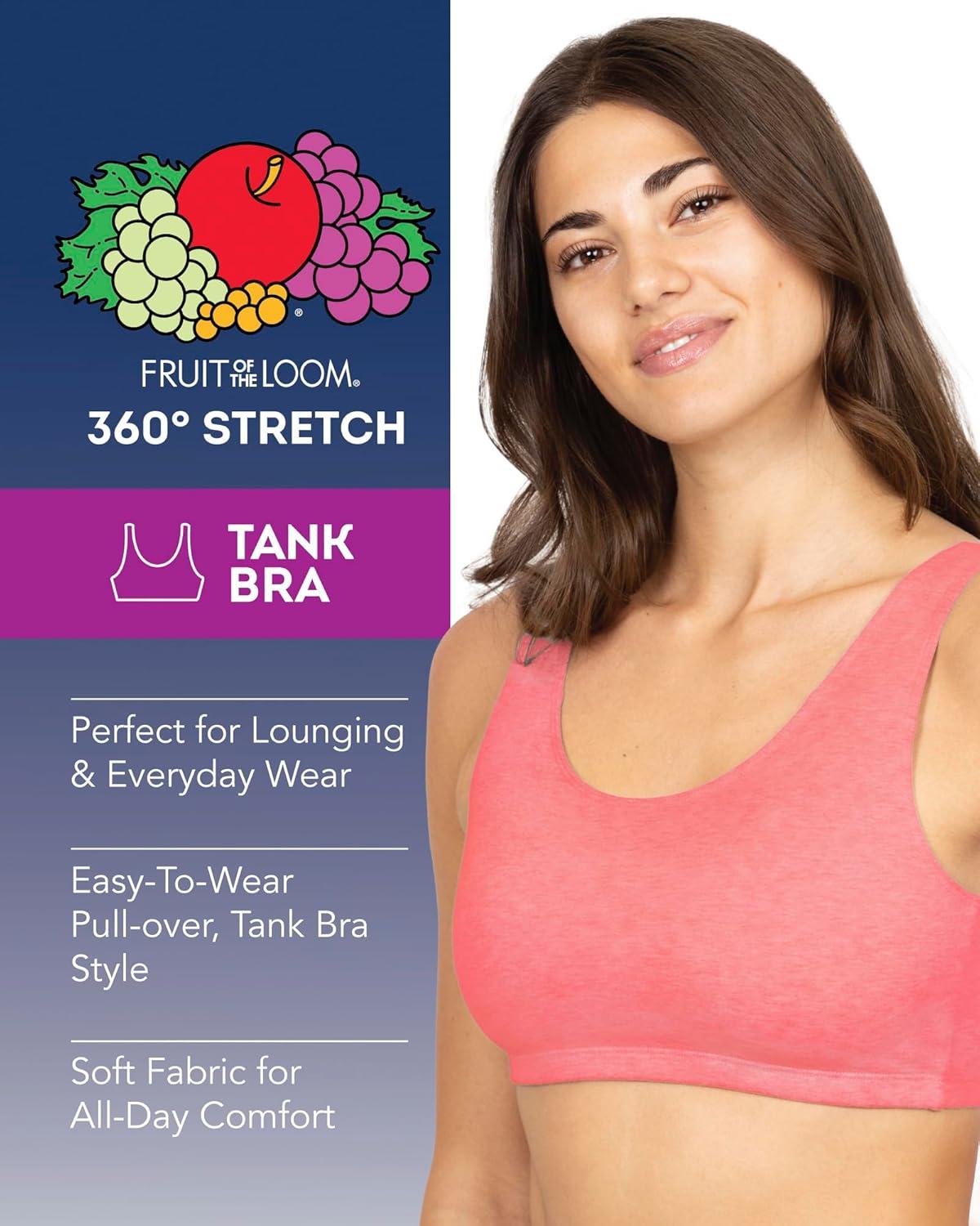 imageFruit of The Loom Womens MultiPack Tank Top Style Sports BraPopscileWhite