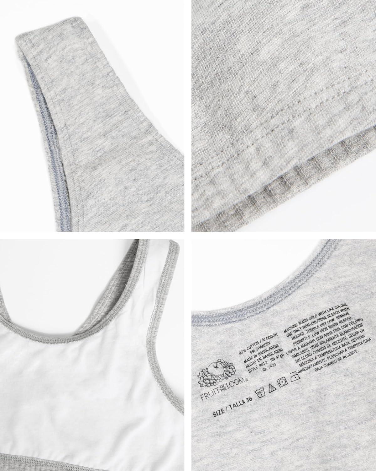 imageFruit of The Loom Womens MultiPack Tank Top Style Sports BraPopscileWhite