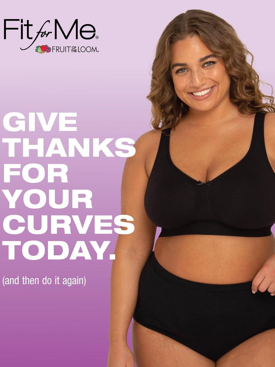 imageFruit of The Loom Womens Plus Size Wireless Cotton BraHeather GreyBlack Hue