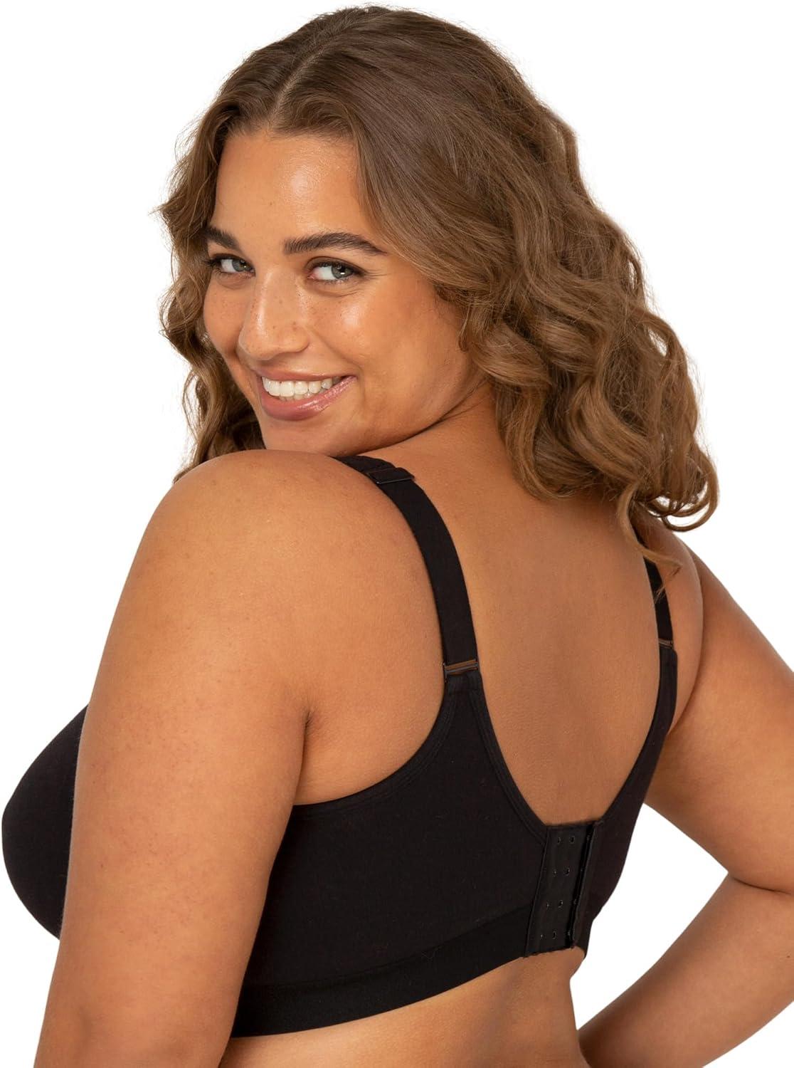 imageFruit of The Loom Womens Plus Size Wireless Cotton BraHeather GreyBlack Hue