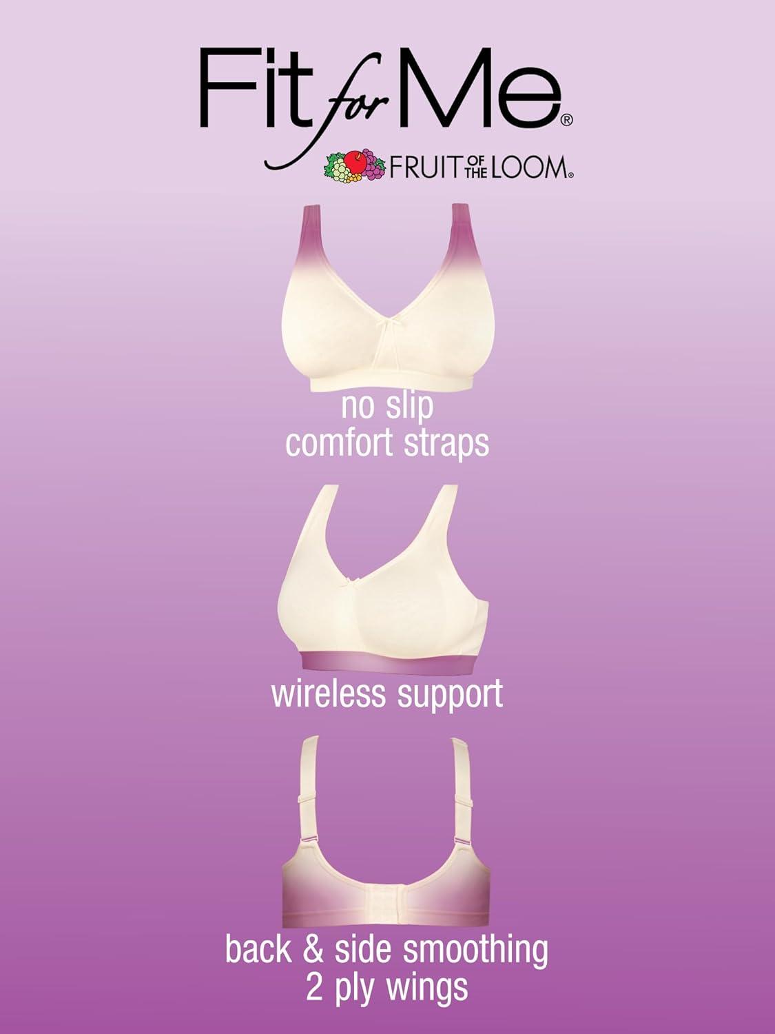 imageFruit of The Loom Womens Plus Size Wireless Cotton BraSandBlack Hue