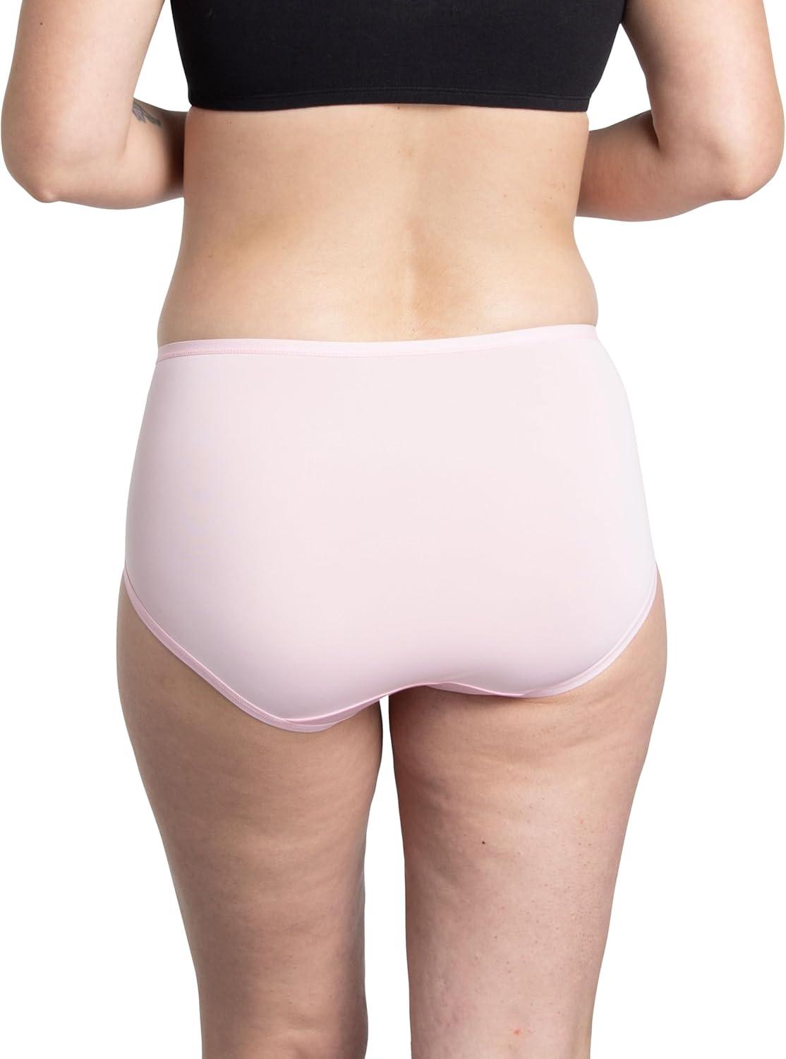 imageFruit of the Loom Womens Lightweight Microfiber Underwear Smooth Under Clothes Available in Plus SizeBrief 12 Pack BluePinkGrey