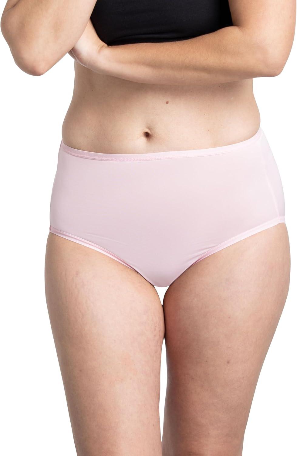 imageFruit of the Loom Womens Lightweight Microfiber Underwear Smooth Under Clothes Available in Plus SizeBrief 12 Pack BluePinkGrey