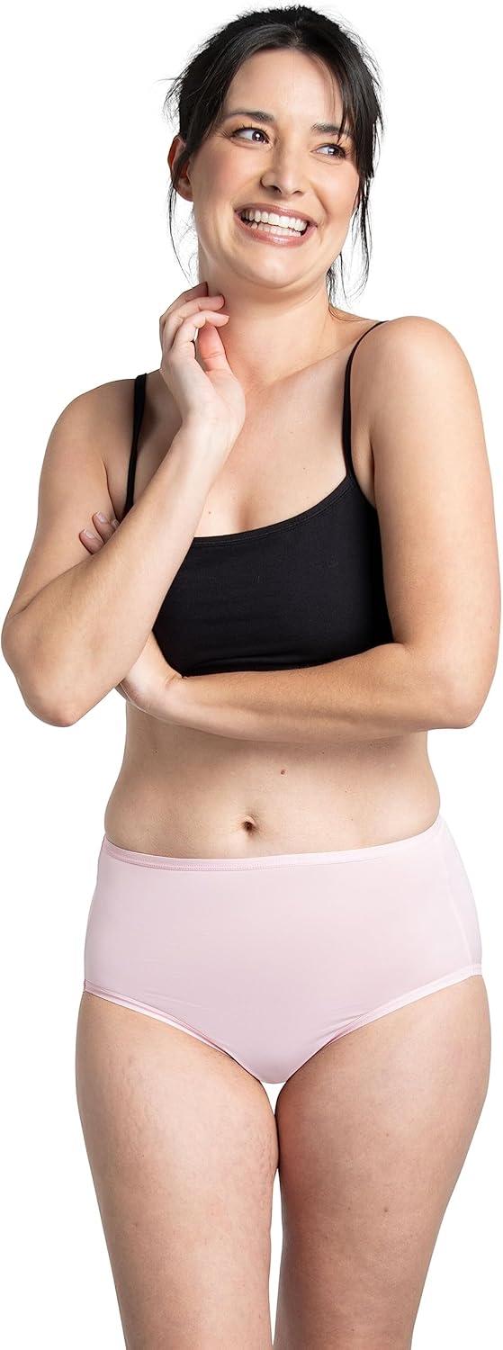 imageFruit of the Loom Womens Lightweight Microfiber Underwear Smooth Under Clothes Available in Plus SizeBrief 12 Pack BluePinkGrey