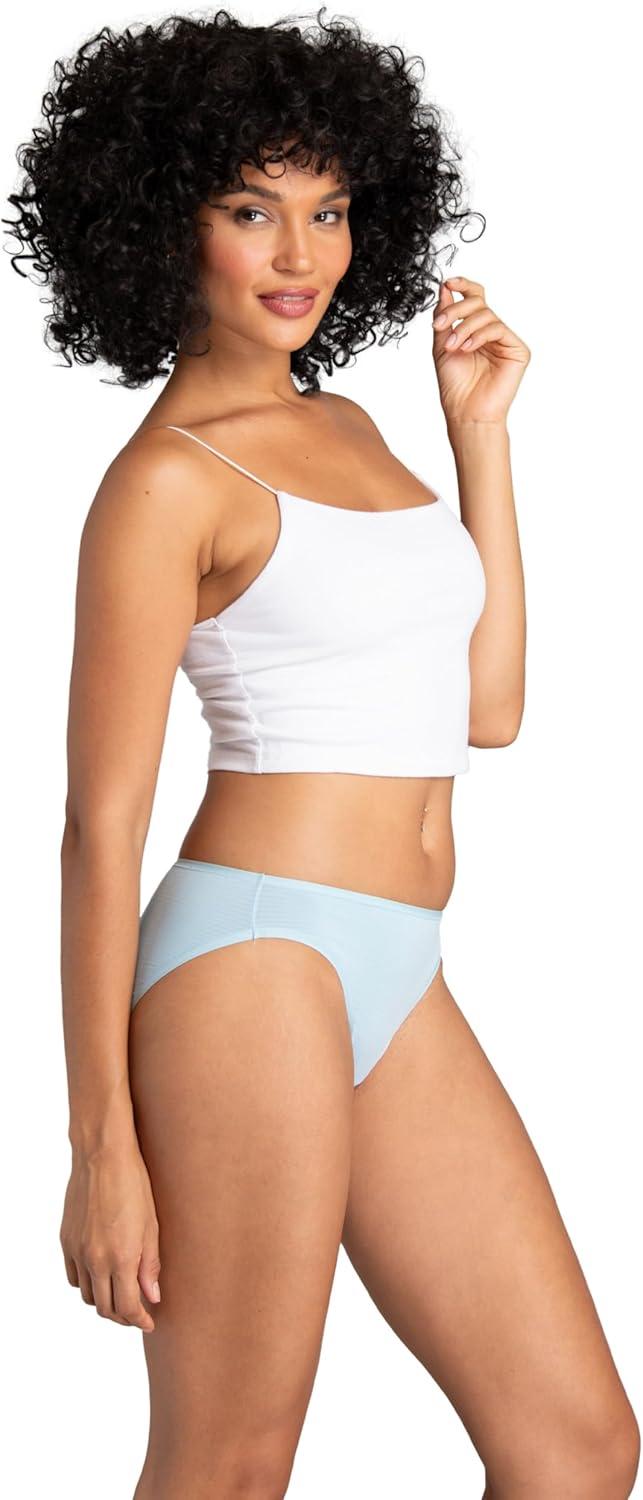 imageFruit of the Loom womens Breathable Underwear Moisture Wicking Keeps You Cool amp Comfortable Available in Plus SizeCooling Stripes Bikini 6 Pack Colors May Vary