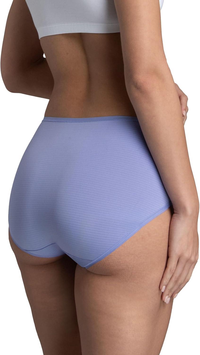 imageFruit of the Loom womens Breathable Underwear Moisture Wicking Keeps You Cool amp Comfortable Available in Plus SizeCooling Stripes Brief 6 Pack Colors May Vary