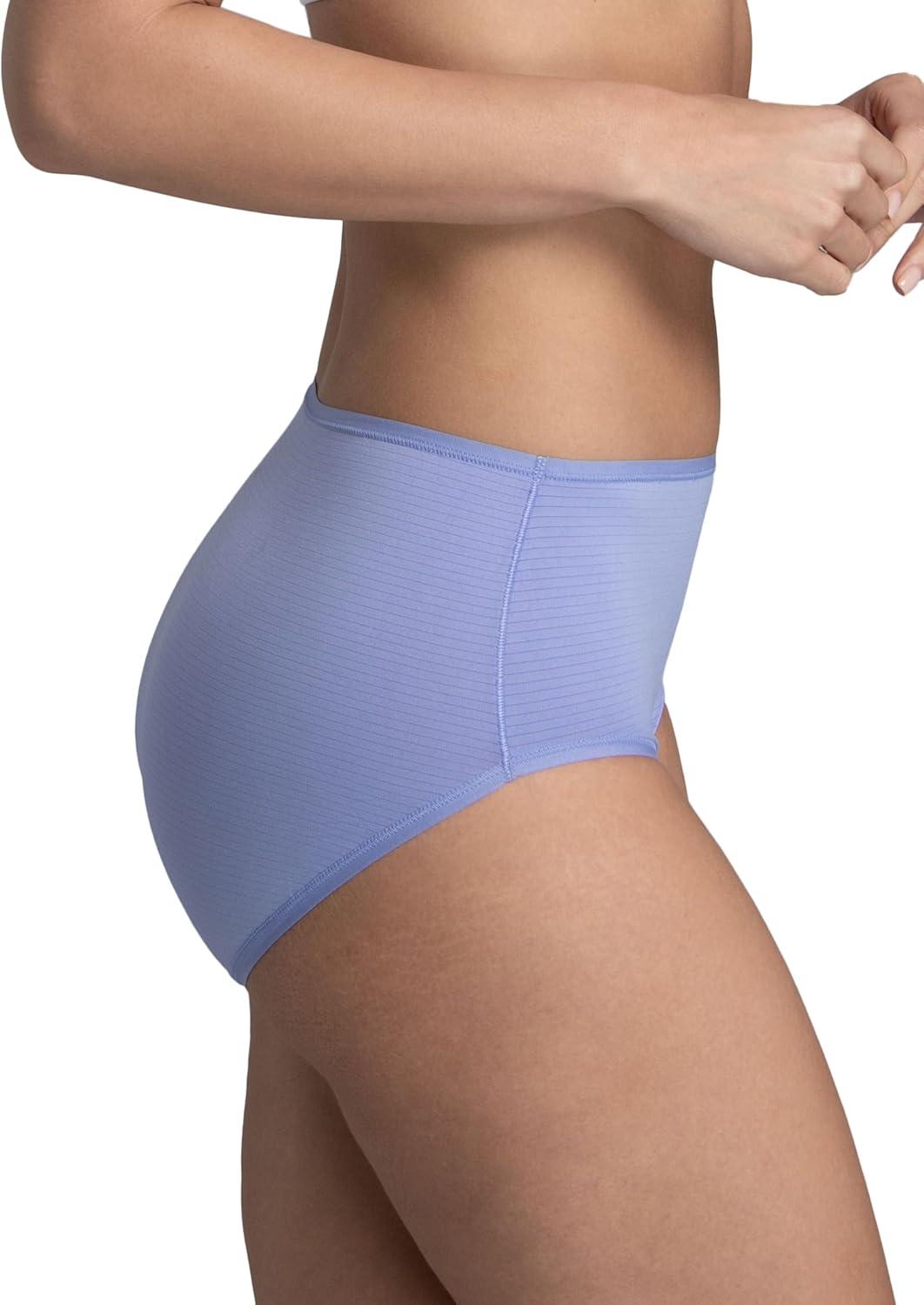 imageFruit of the Loom womens Breathable Underwear Moisture Wicking Keeps You Cool amp Comfortable Available in Plus SizeCooling Stripes Brief 6 Pack Colors May Vary
