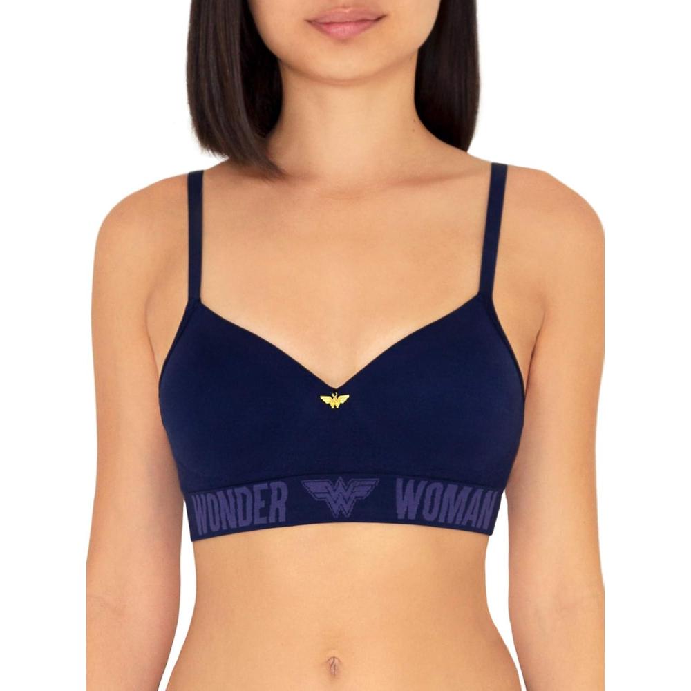 imageFruit of The Loom Womens 2Pack Seamless WireFree PushUp Bra  Soft Comfortable amp SupportiveMedevial Blue