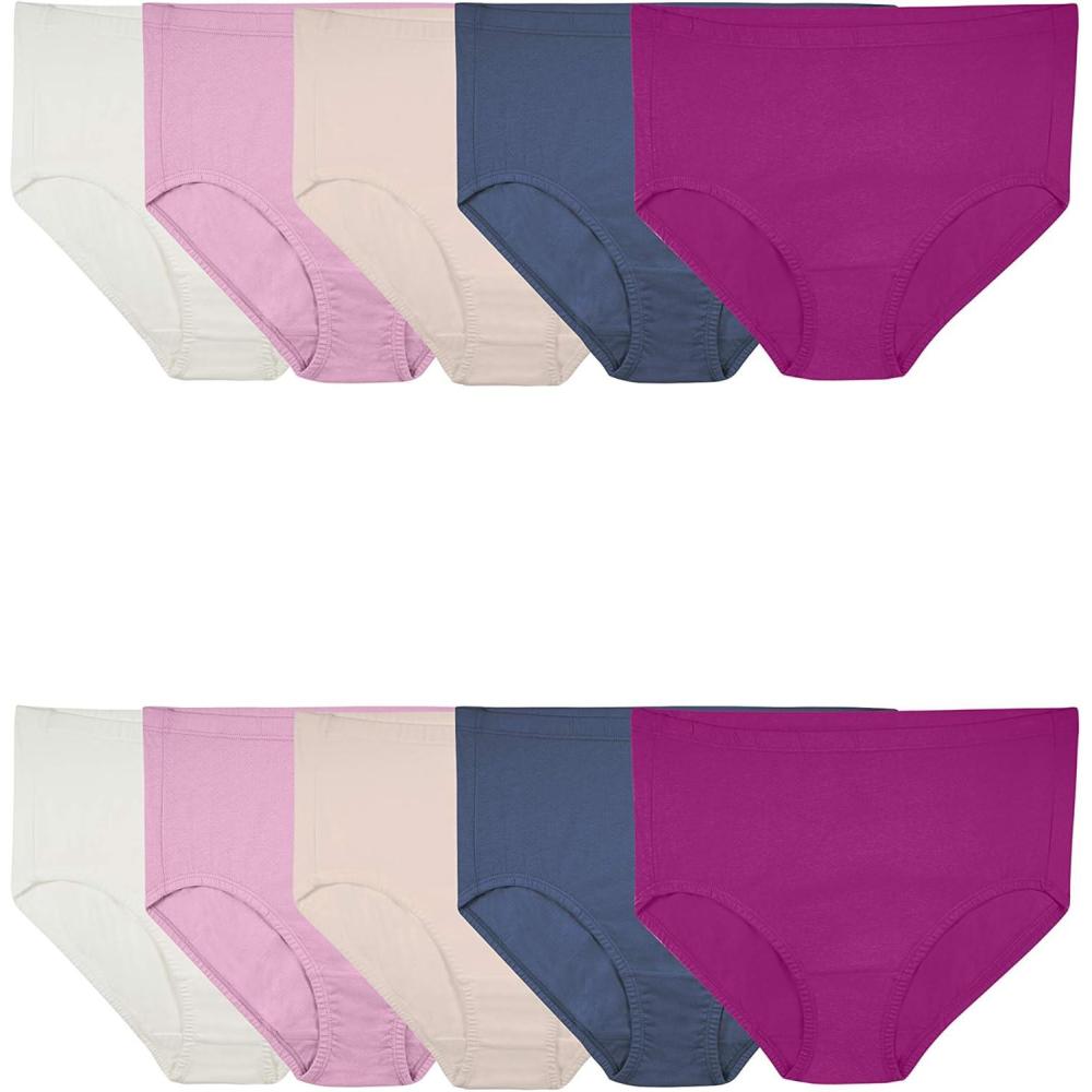 imageFruit of the Loom womens Breathable Underwear Moisture Wicking Keeps You Cool amp Comfortable Available in Plus SizeCotton Mesh  Plus Size Brief  10 Pack  PinkCreamBlue